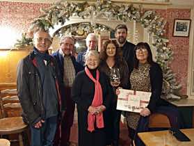 From left to right – Ivor Pickard, Pete Hayselden, Meg Hayselden, Martin Campbell, Victoria Hopper (owner), Nigel Hopper (owner), Amanda (staff)